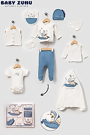 Sevimli Uyuyan Dinazor 10lu Yenidoğan Hastane Çıkışı Zıbın Set