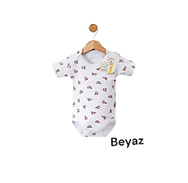 Kısa Kollu  Mum Dad Desenli Çıtçıtlı Badi