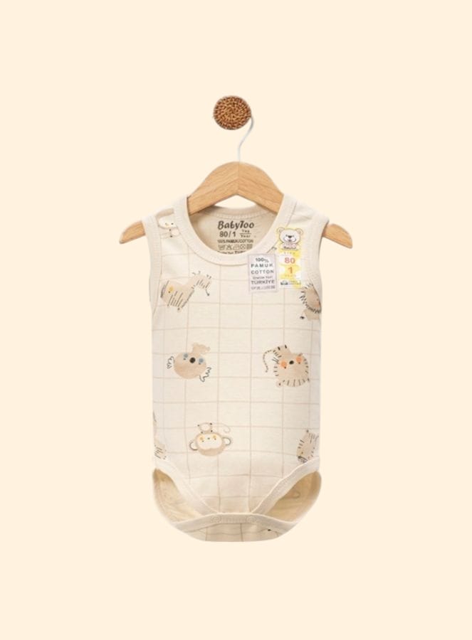 Pamuklu Koala Desenli Büyük Askılı Çıtçıtlı Badi