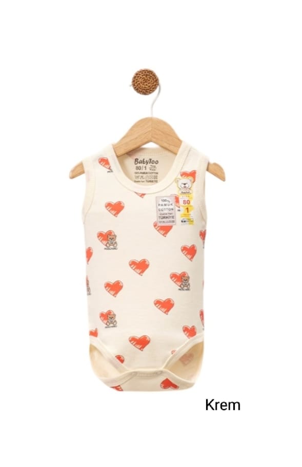 Kalpli Ayı Desenli Çıtçıtlı Badi