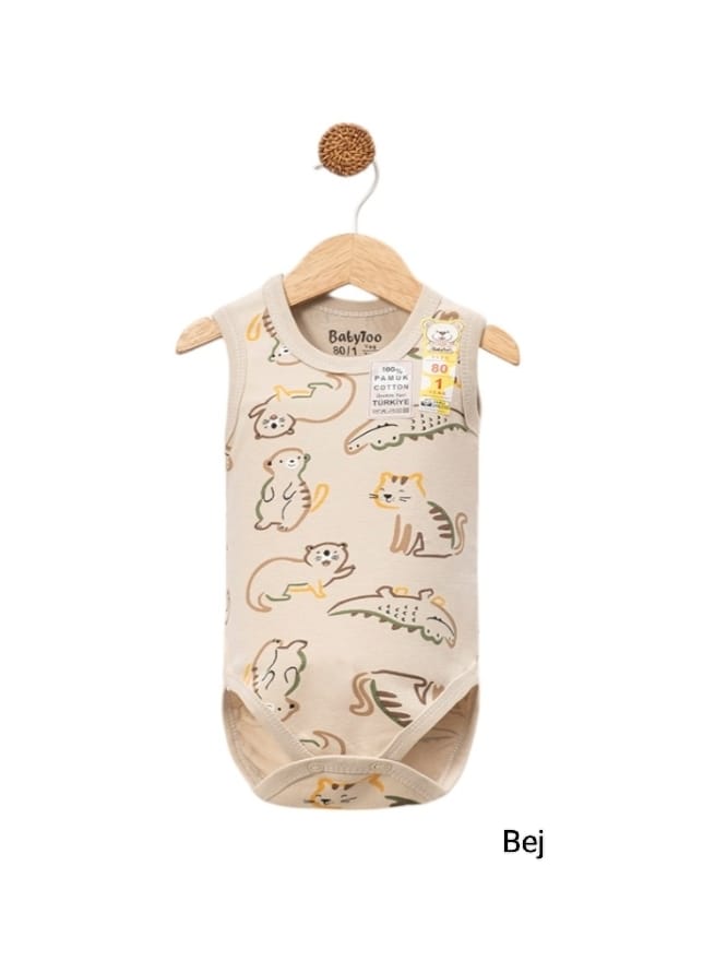 Timsah Desenli Çıtçıtlı Badi