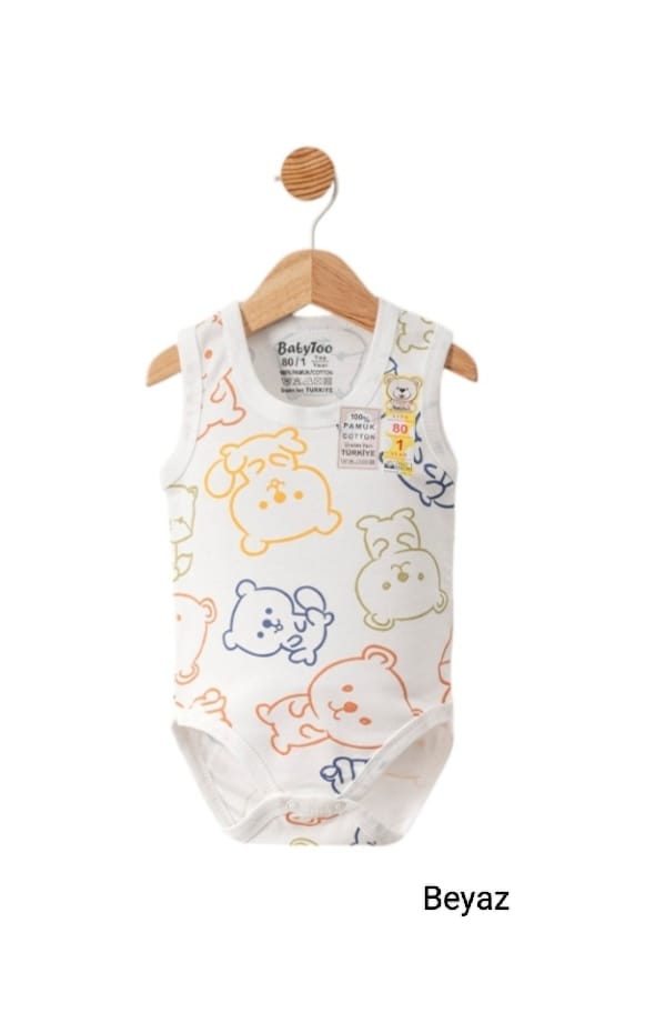 Çizgili Ayı Desenli Çıtçıtlı Badi