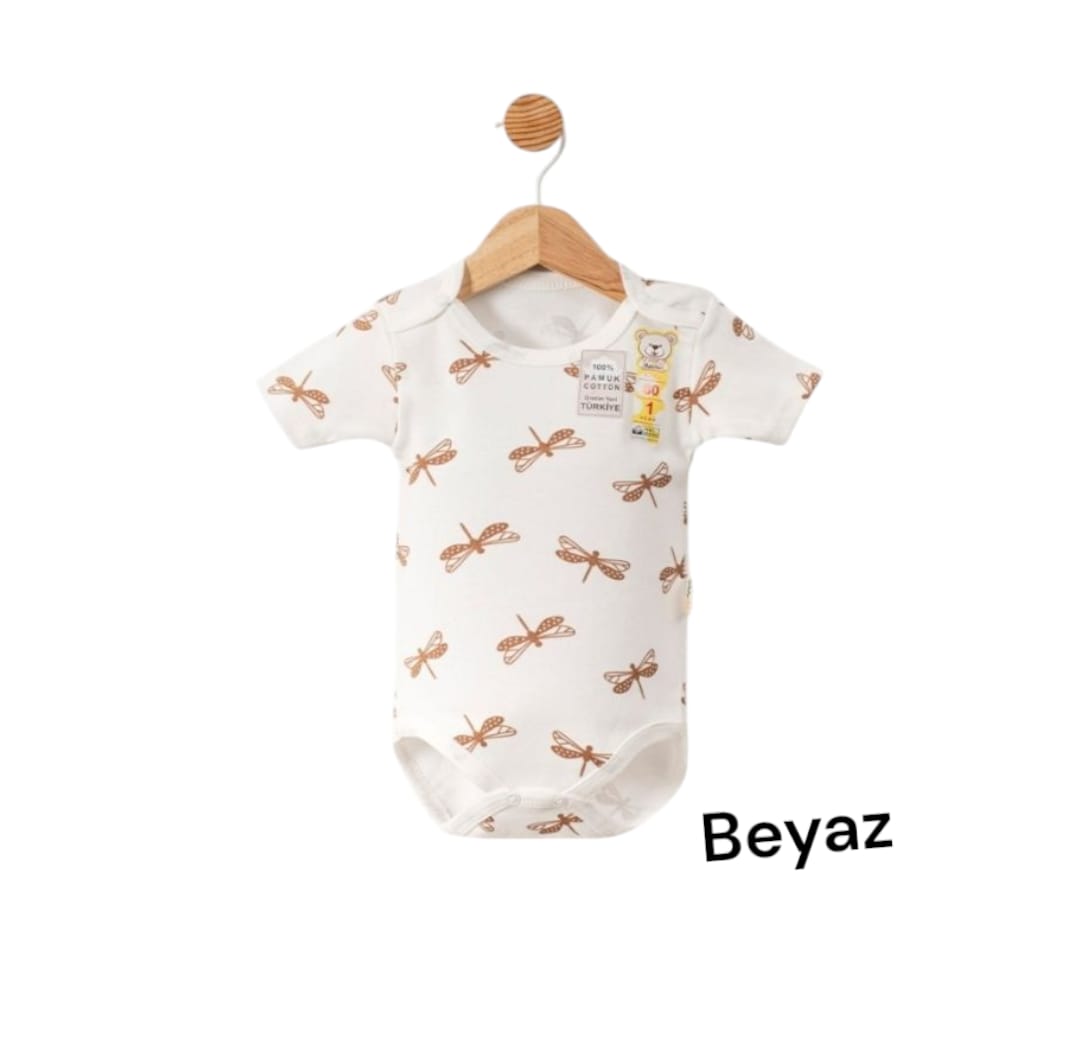 Kısa Kol Yusufcuk Desenli Çıtçıtlı Badi